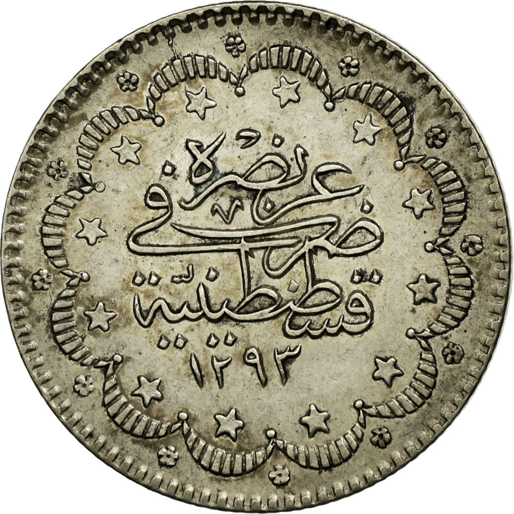 Coin, Turkey, Abdul Hamid II, 5 Kurush, 1886/ AH1293/12, Qustantiniyah