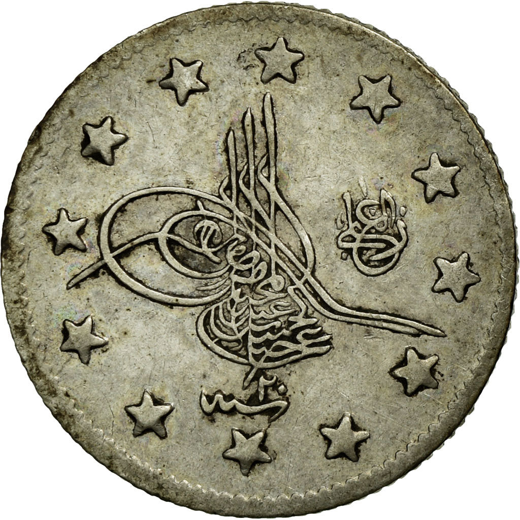 Coin, Turkey, Abdul Hamid II, 2 Kurush, 1894/AH1293/20, Qustantiniyah