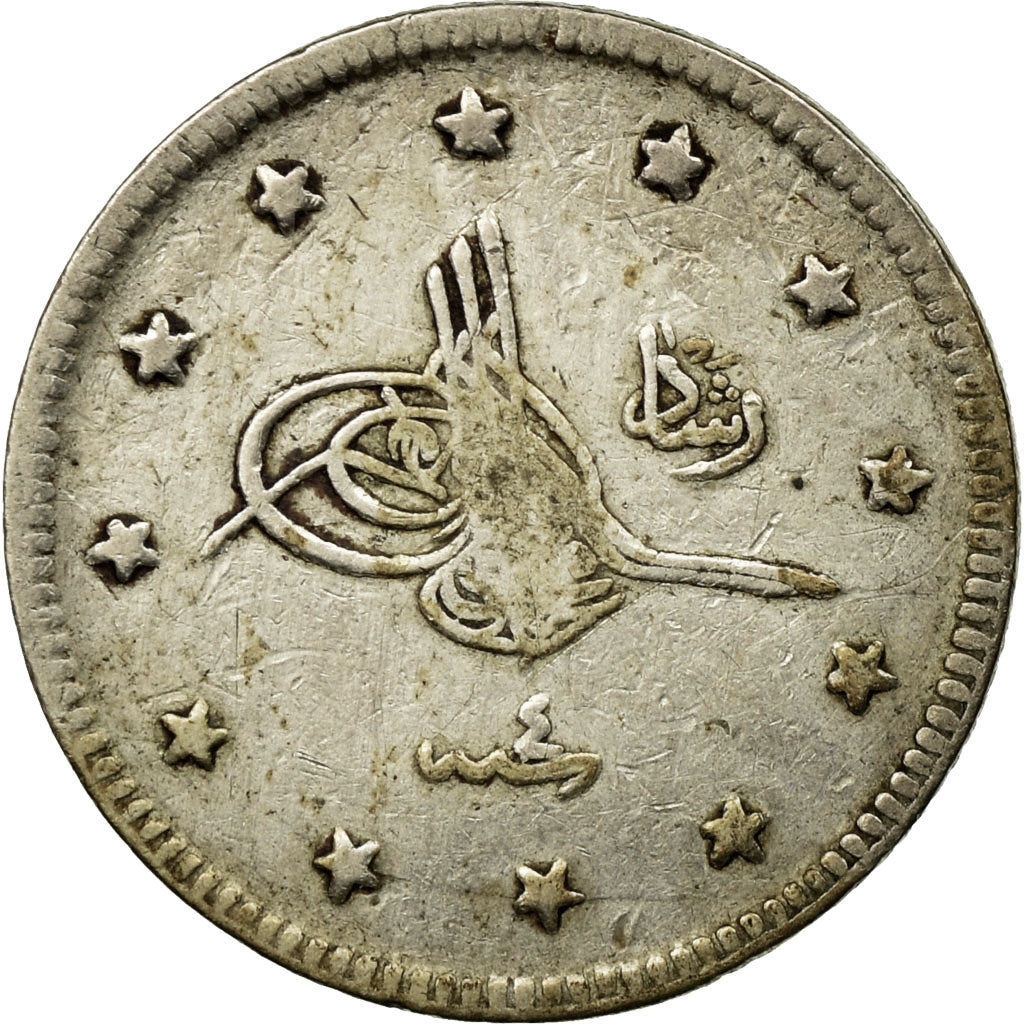 Coin, Turkey, Muhammad V, 2 Kurush, 1912/AH1327/4, Qustantiniyah, EF(40-45)