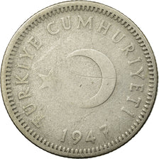 Moneda, Turquía, 50 Kurus, 1947, MBC, Plata, KM:882