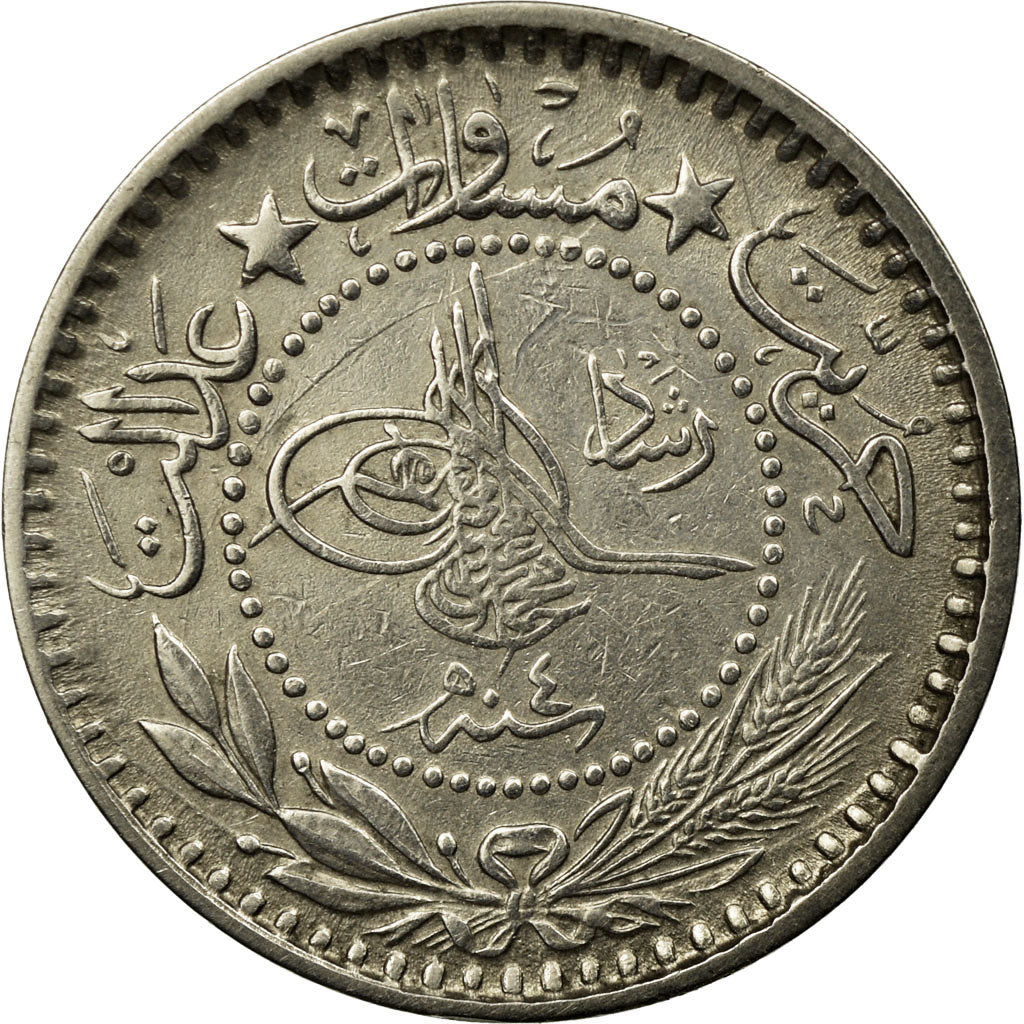 Coin, Turkey, Muhammad V, 10 Para, 1912, Qustantiniyah, EF(40-45), Nickel