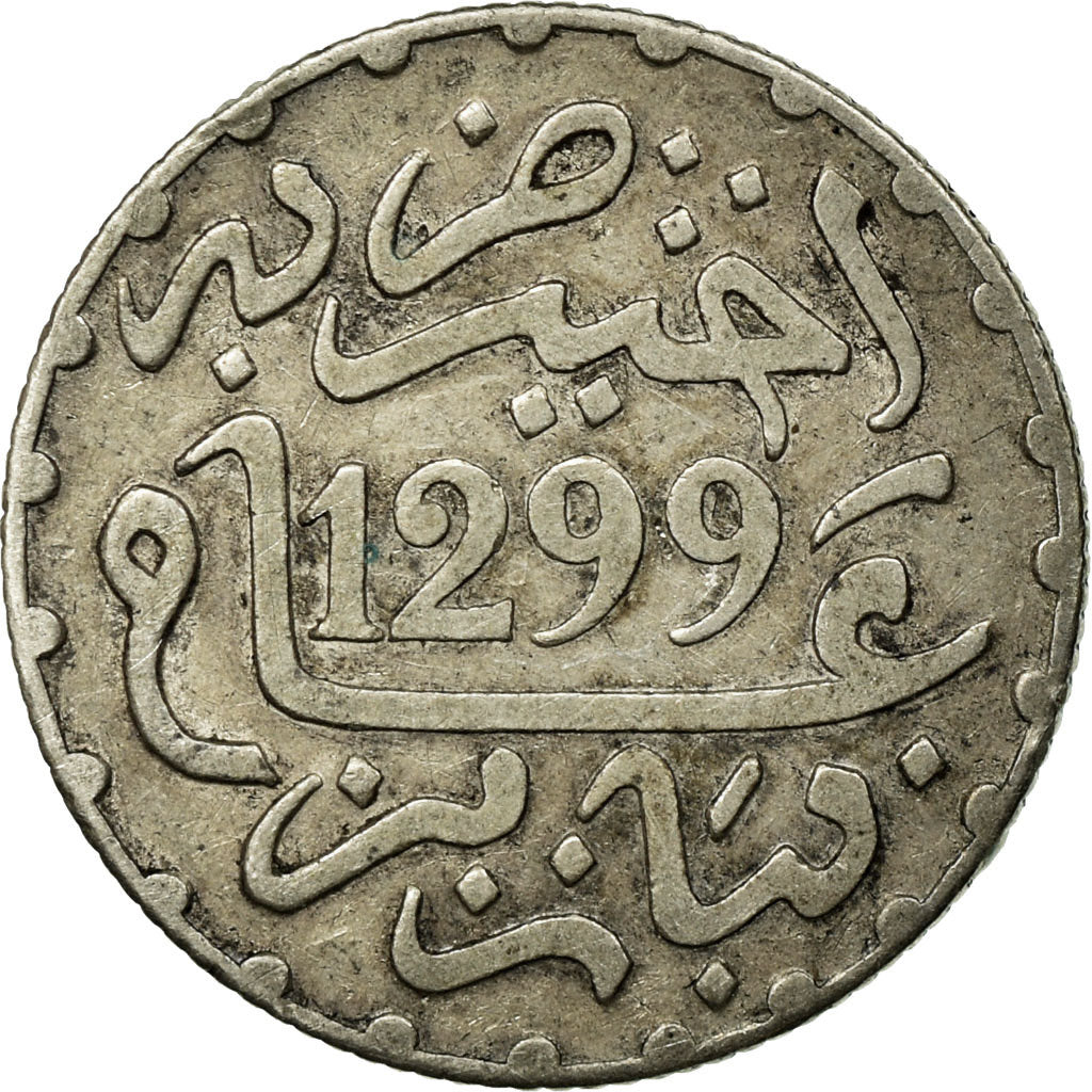 Coin, Morocco, Moulay al-Hasan I, Dirham, 1881, Paris, EF(40-45), Silver, KM:5