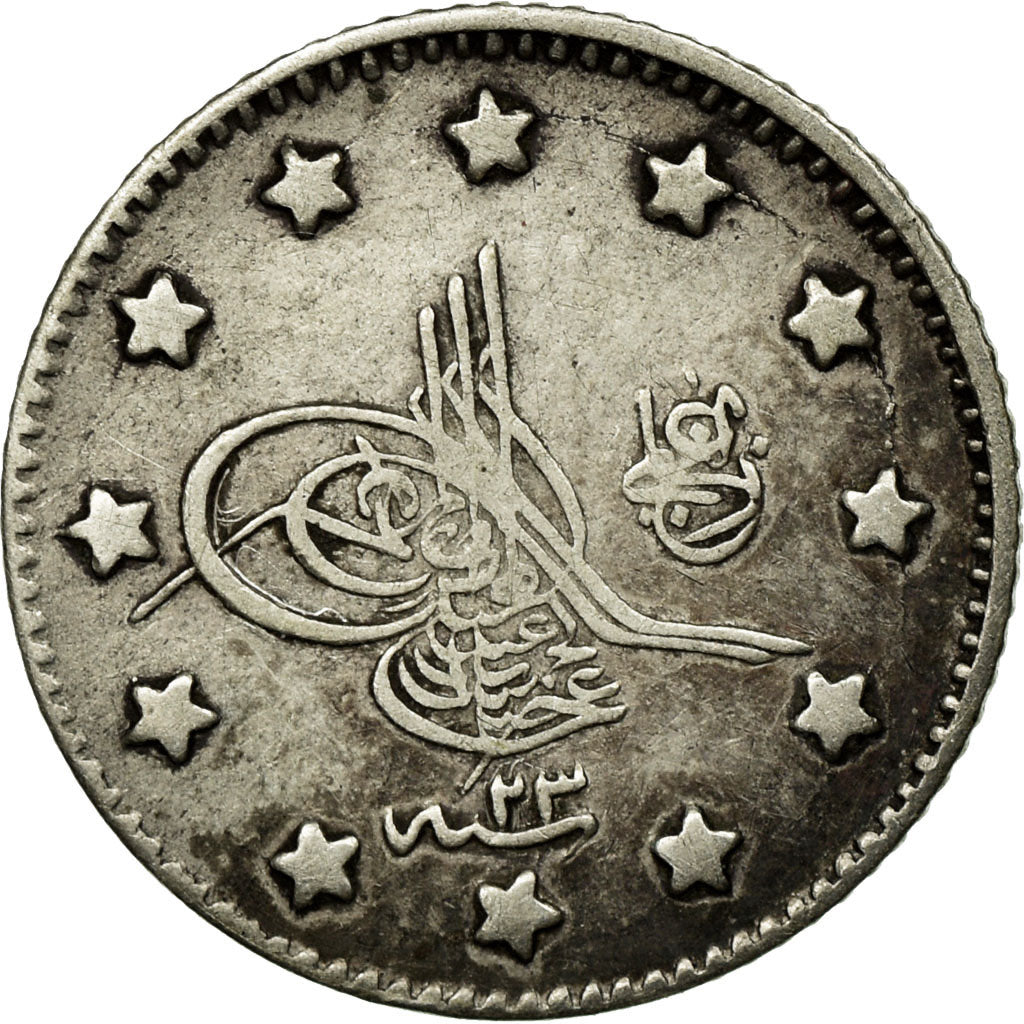 Coin, Turkey, Abdul Hamid II, Kurush, 1897, Qustantiniyah, EF(40-45), Silver