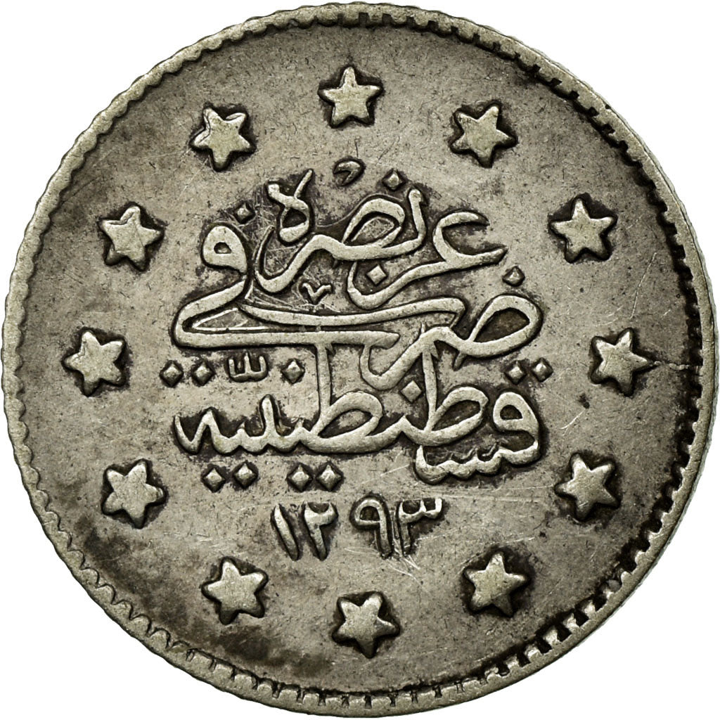 Coin, Turkey, Abdul Hamid II, Kurush, 1897, Qustantiniyah, EF(40-45), Silver