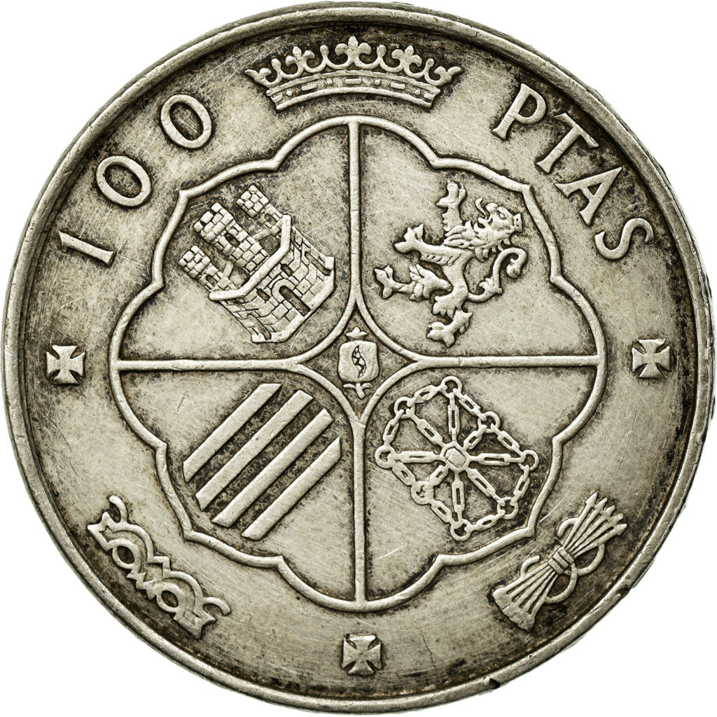 Moneda, España, Caudillo and regent, 100 Pesetas, 1970, Madrid, MBC, Plata