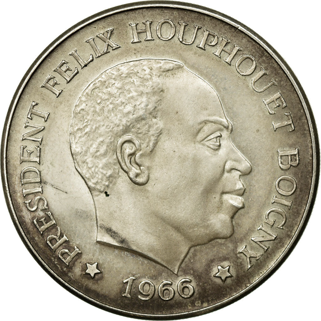 Coin, Ivory Coast, 10 Francs, 1966, Paris, AU(55-58), Silver, KM:1