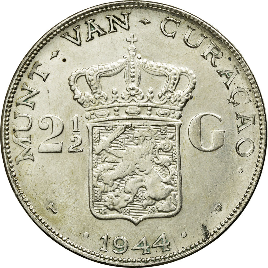 Moneta, Curaçao, 2-1/2 Gulden, 1944, Denver, USA, BB+, Argento, KM:46