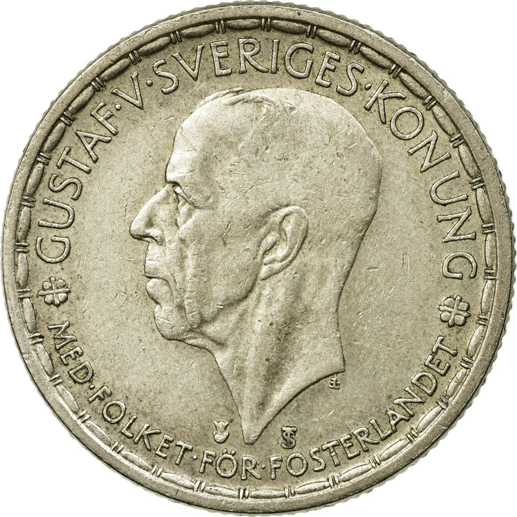 Coin, Sweden, Gustaf V, 2 Kronor, 1950, EF(40-45), Silver, KM:815