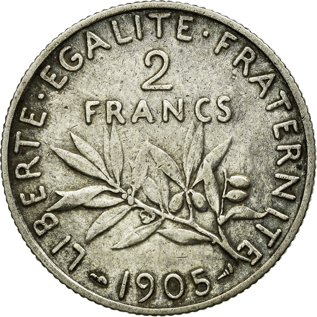 Coin, France, Semeuse, 2 Francs, 1905, Paris, VF(30-35), Silver, KM:845.1