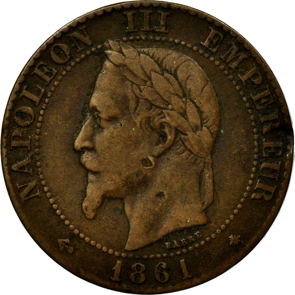 Coin, France, Napoleon III, Napoléon III, 2 Centimes, 1861, Paris, VF(30-35)