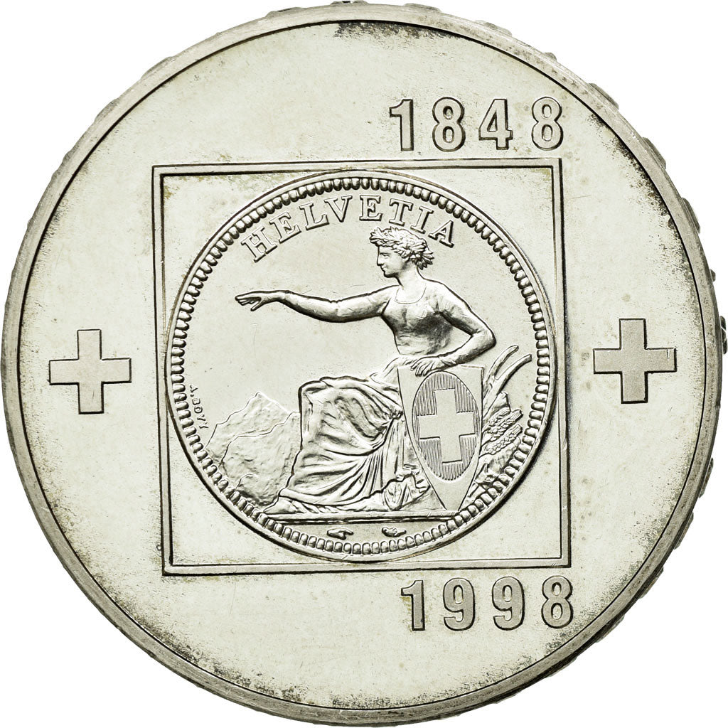 Coin, Switzerland, 20 Francs, 1998, Bern, AU(55-58), Silver, KM:82