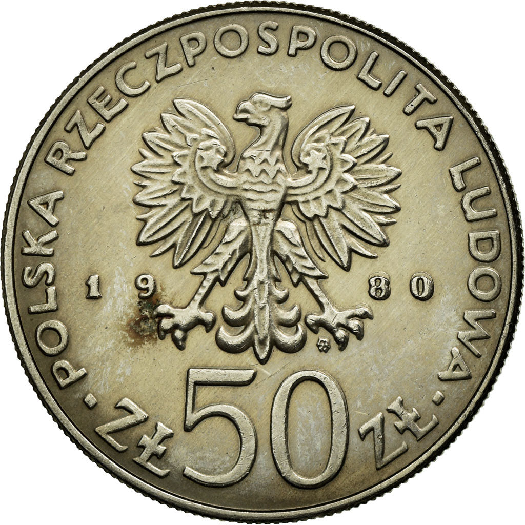Coin, Poland, 50 Zlotych, 1980, Warsaw, EF(40-45), Copper-nickel, KM:114