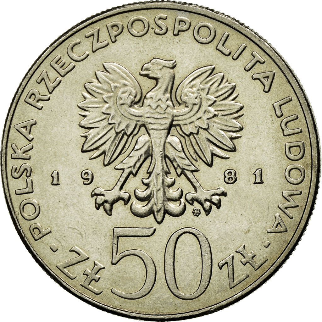 Munten, Polen, 50 Zlotych, 1981, Warsaw, ZF, Copper-nickel, KM:128