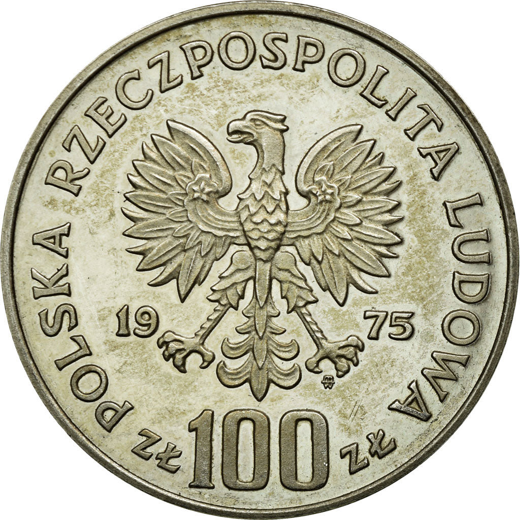 Moneta, Polska, 100 Zlotych, 1975, Warsaw, EF(40-45), Srebro, KM:77