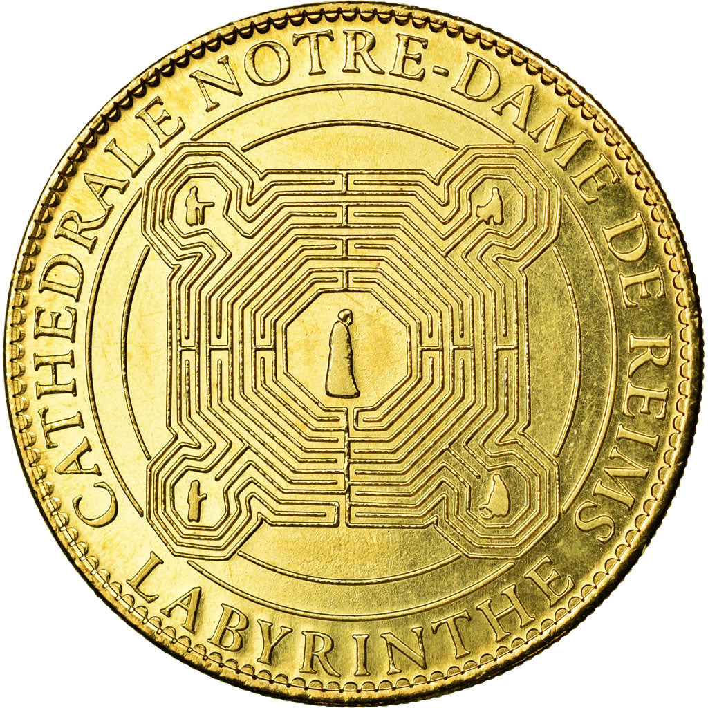 France, Token, Touristic token, Reims - Cathédrale - Labyrinthe, 2010, Arthus
