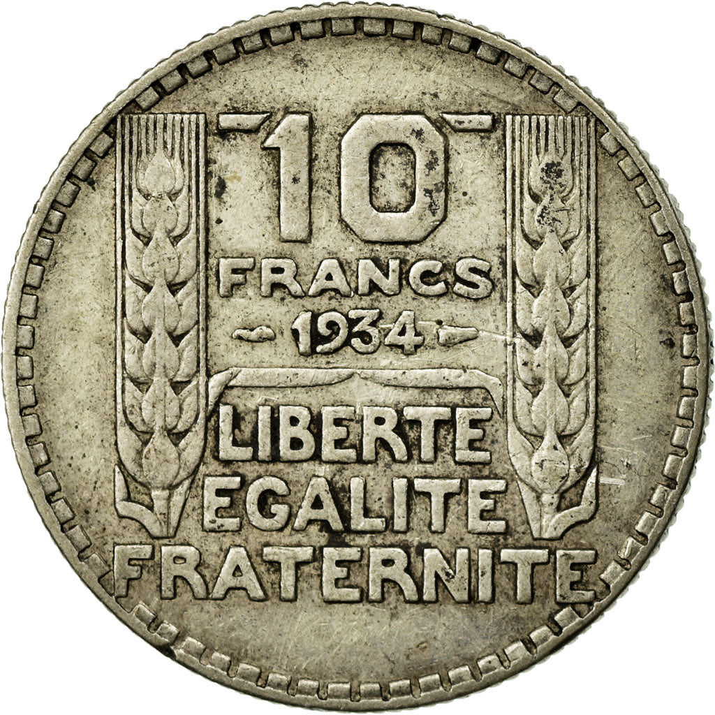 Coin, France, Turin, 10 Francs, 1934, Paris, VF(20-25), Silver, KM:878