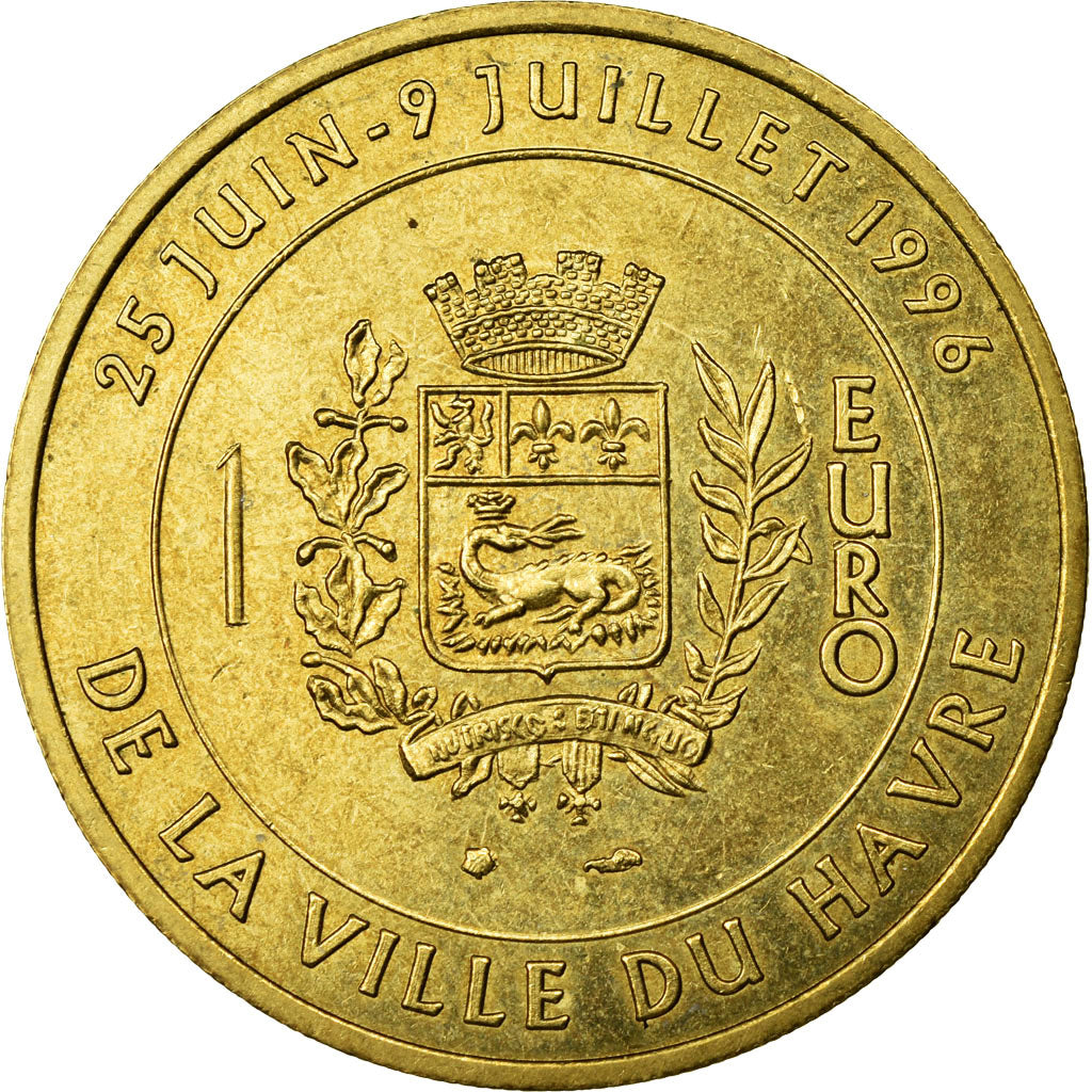 France, Token, 1 Euro de la Ville du Havre, Pont de Normandie, 1996, EF(40-45)