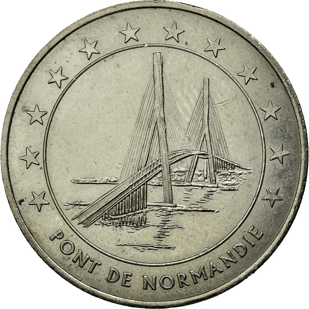 Francja, Medal, 3 Euro Ville du Havre, Pont de Normandie, 1996, EF(40-45)