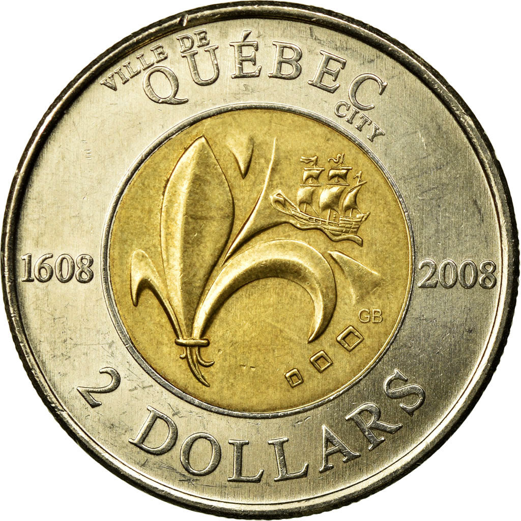 Coin, Canada, Elizabeth II, 2 Dollars, 2008, Royal Canadian Mint, AU(55-58)