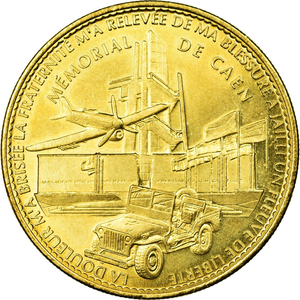 Francia, Token, Touristic token, Mémorial de Caen, Jeep et Avion, 2008, Arthus