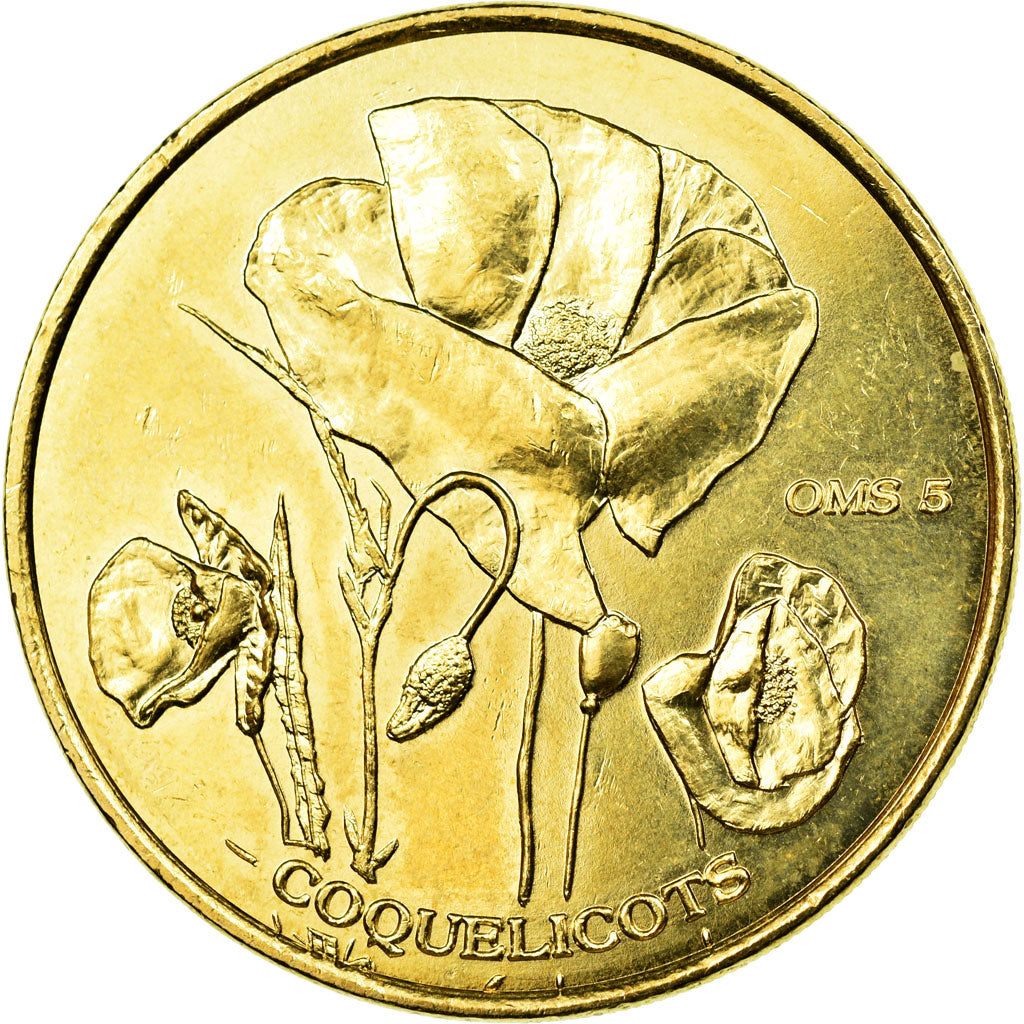 France, Jeton, Jeton Touristique, Marseille - Infopuce OMS n° 5 - Coquelicots