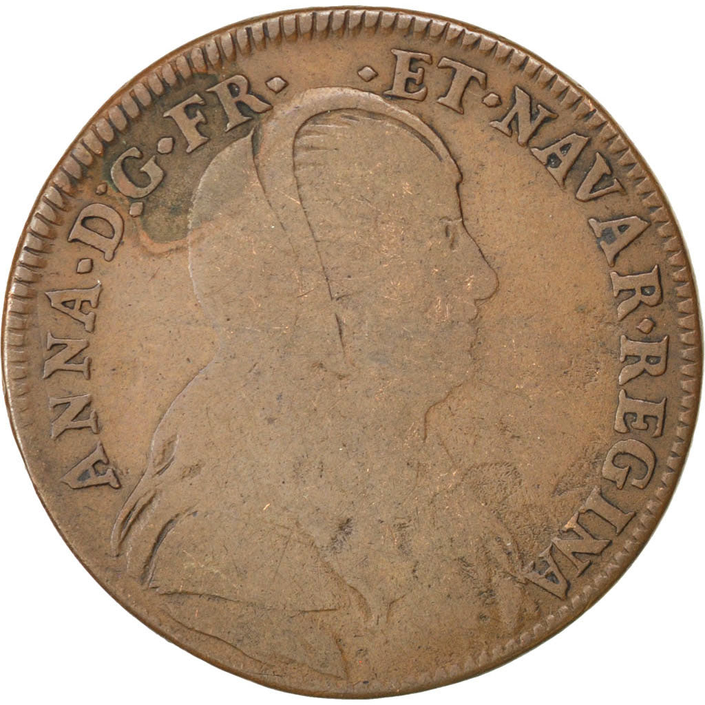 France, Royal, Token, VF(30-35), Copper, 28, Feuardent #12438, 6.80
