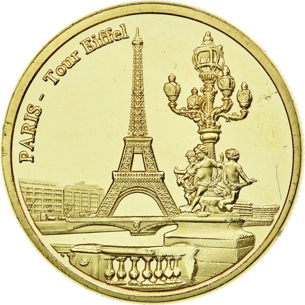 France, Jeton, Jeton Touristique, Paris - La Tour Eiffel et le pont de l'Alma
