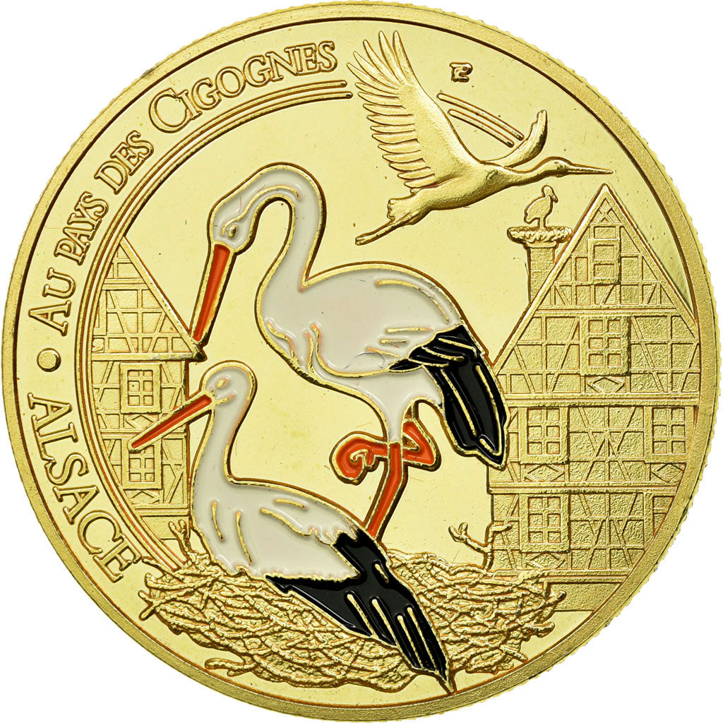 Francia, Token, Jetón turístico, Alsace - Au pays des cigognes, Souvenirs et