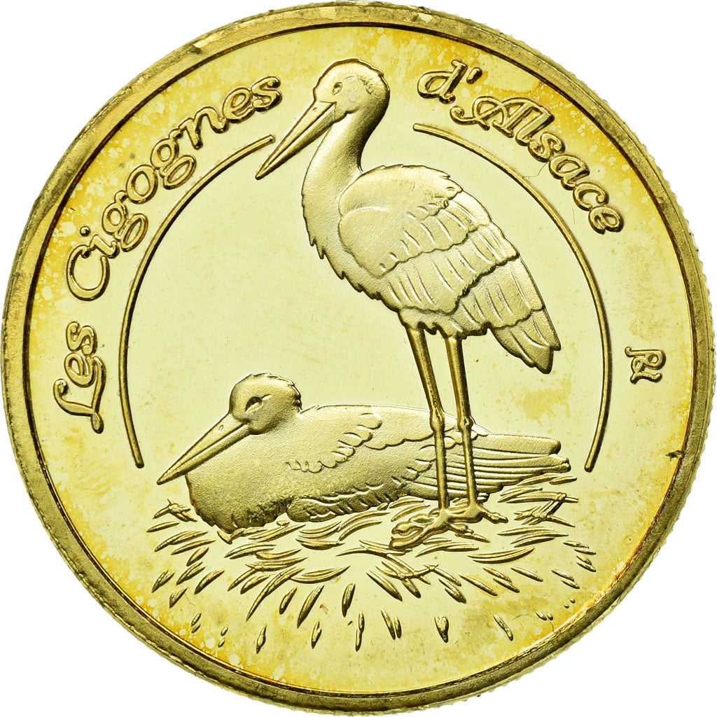 France, Jeton, Jeton Touristique, Alsace - La cigogne d'Alsace, Souvenirs et