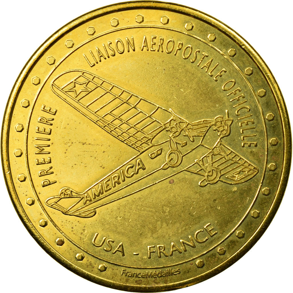 France, Token, Touristic token, 1927 - Première liaison aéropostale USA -