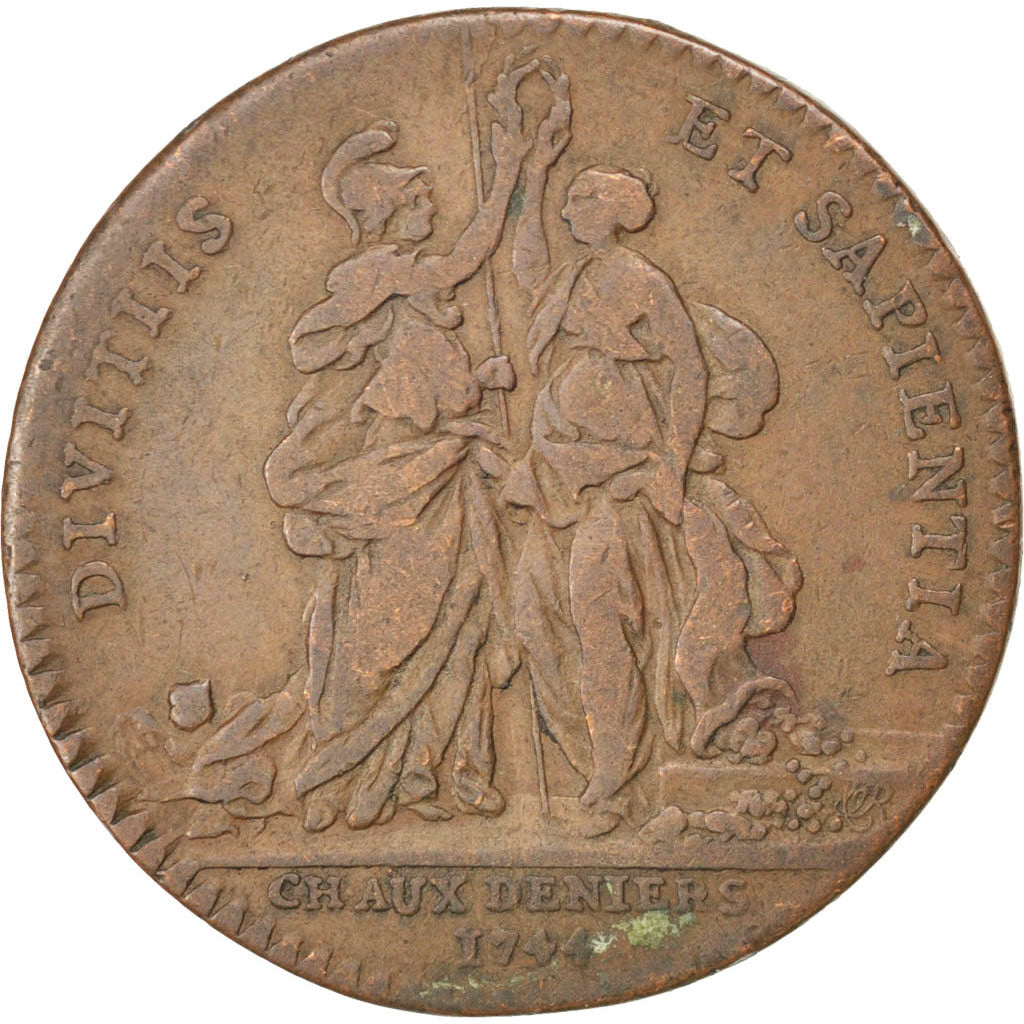 France, Royal, Token, VF(30-35), Copper, 28, Feuardent #2507, 6.80