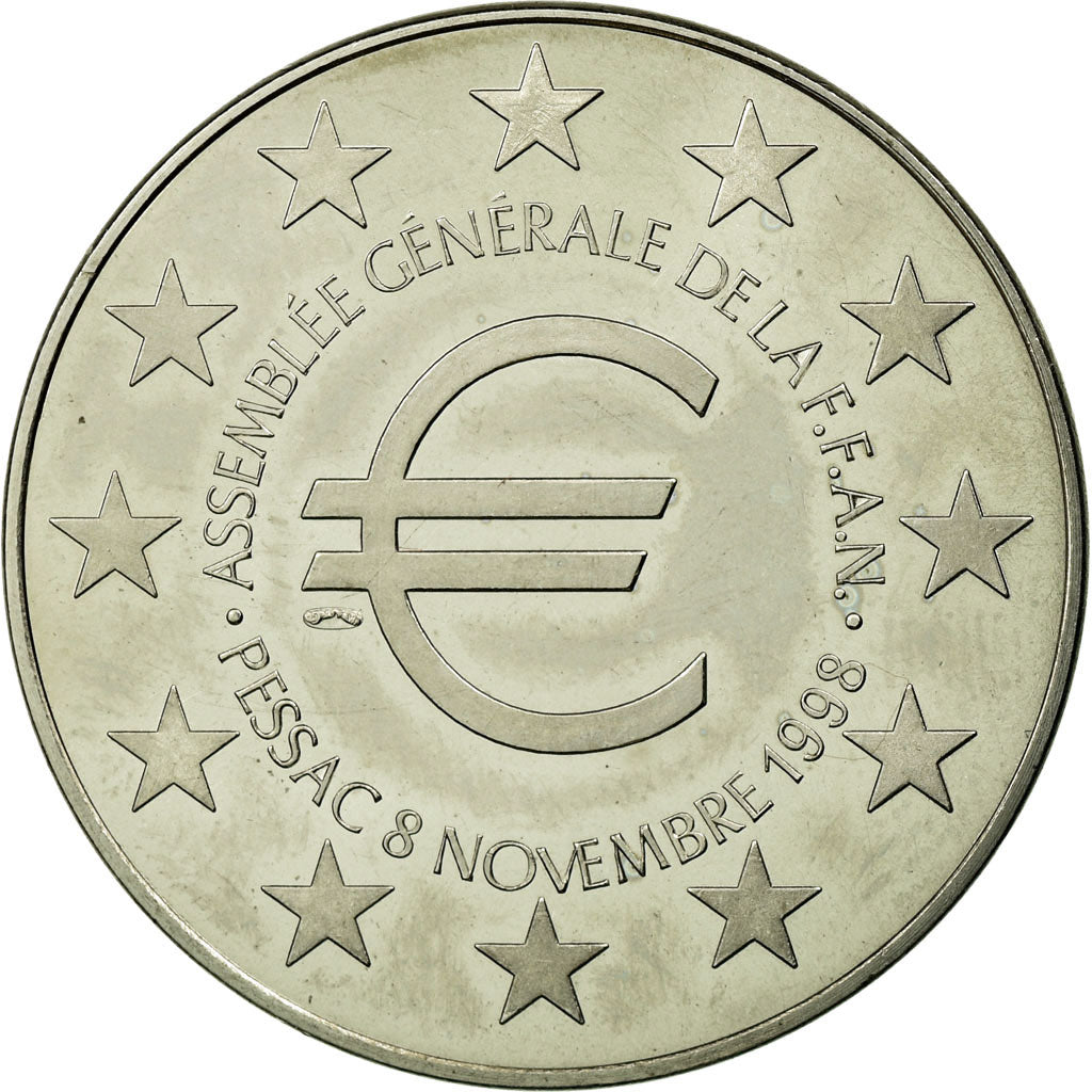 France, Medal, 25 Ans de la FFAN, Pessac, 1998, AU(55-58), Copper Plated Silver