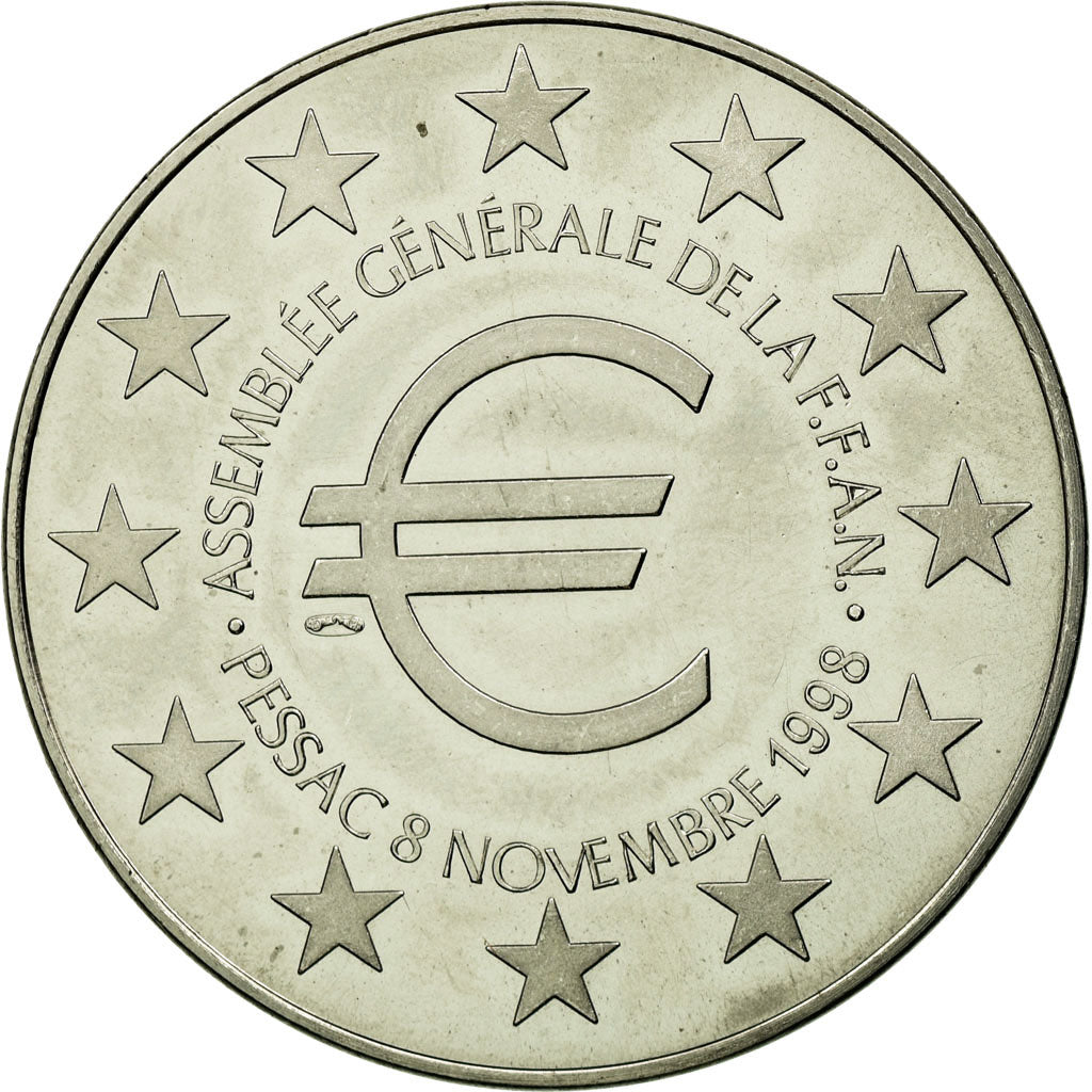 France, Medal, 25 Ans de la FFAN, Pessac, 1998, AU(55-58), Copper Plated Silver