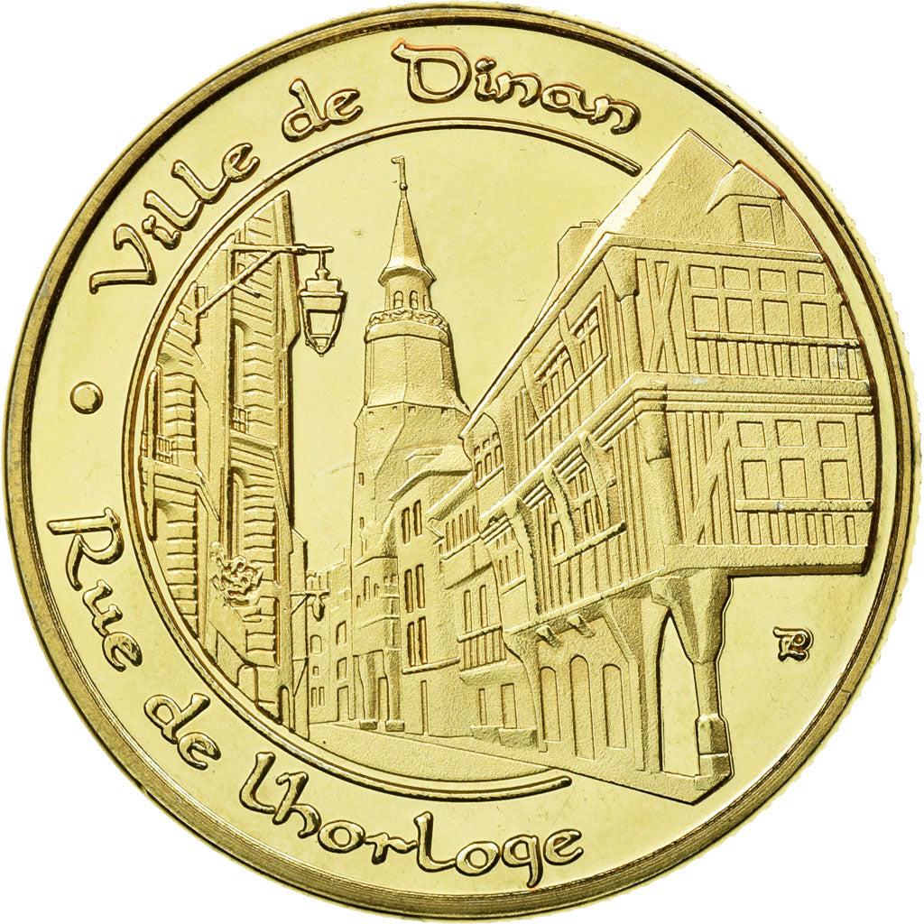 France, Jeton, Jeton Touristique, Dinan - Rue de l'horloge, Souvenirs et