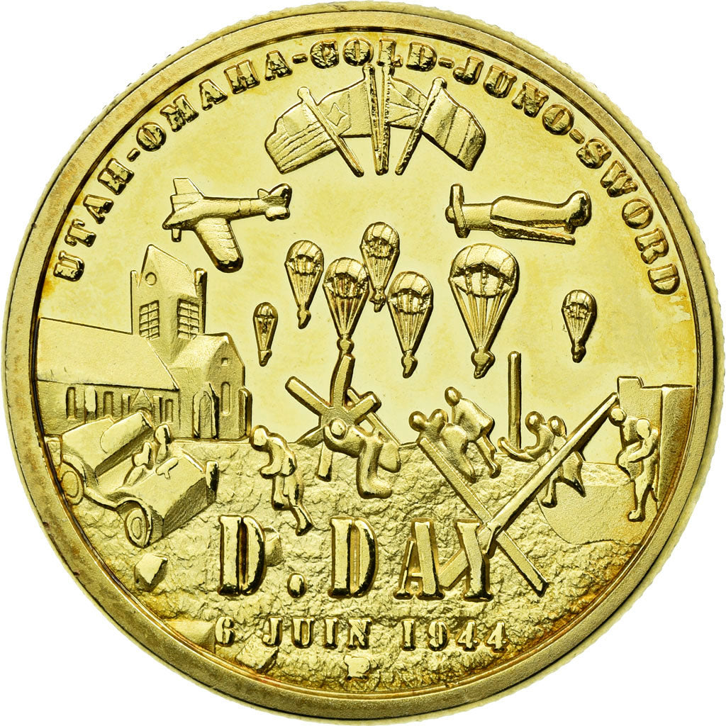 France, Token, Touristic token, Normandie - Sword, Juno, Gold, Omaha et Utah