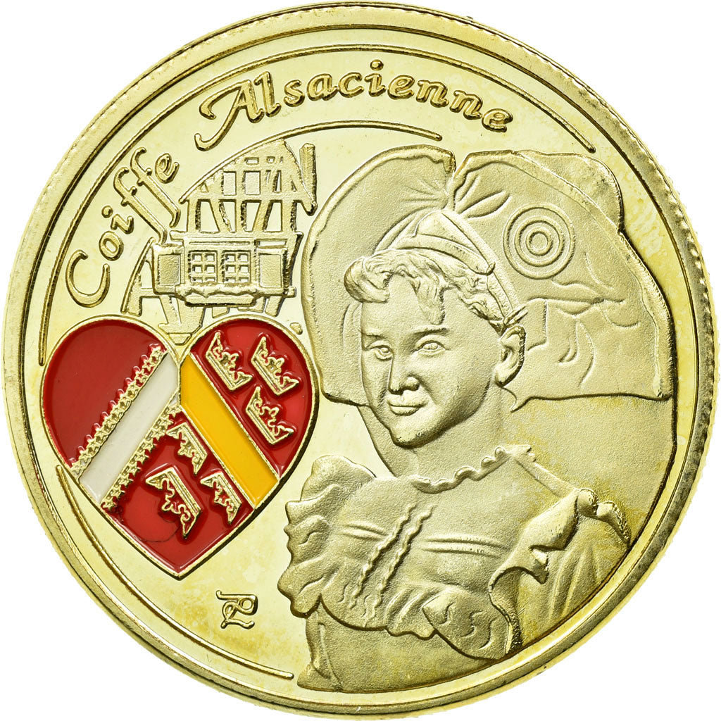 France, Jeton, Jeton Touristique, Alsace - Coiffe alsacienne, Souvenirs et