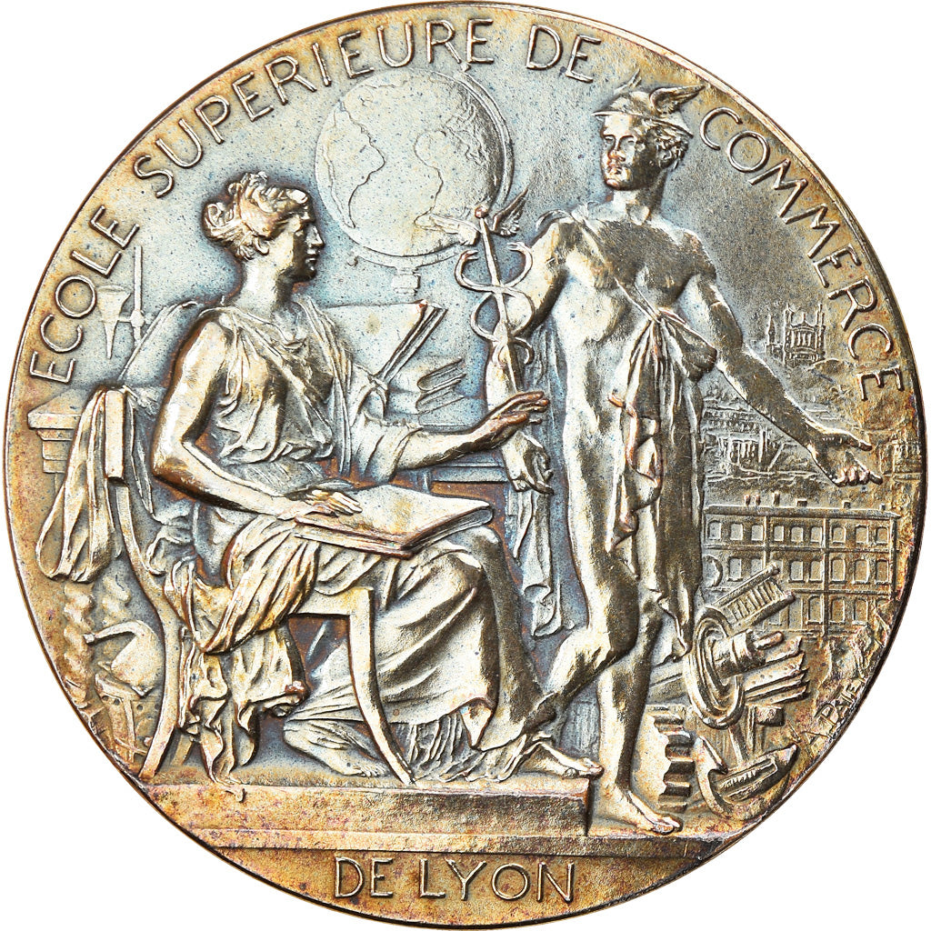 France, Medal, Ecole Supérieure de Commerce de Lyon, 1872, Patey, AU(55-58)