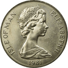 Coin, Isle of Man, Elizabeth II, Crown, 1981, Pobjoy Mint, EF(40-45)