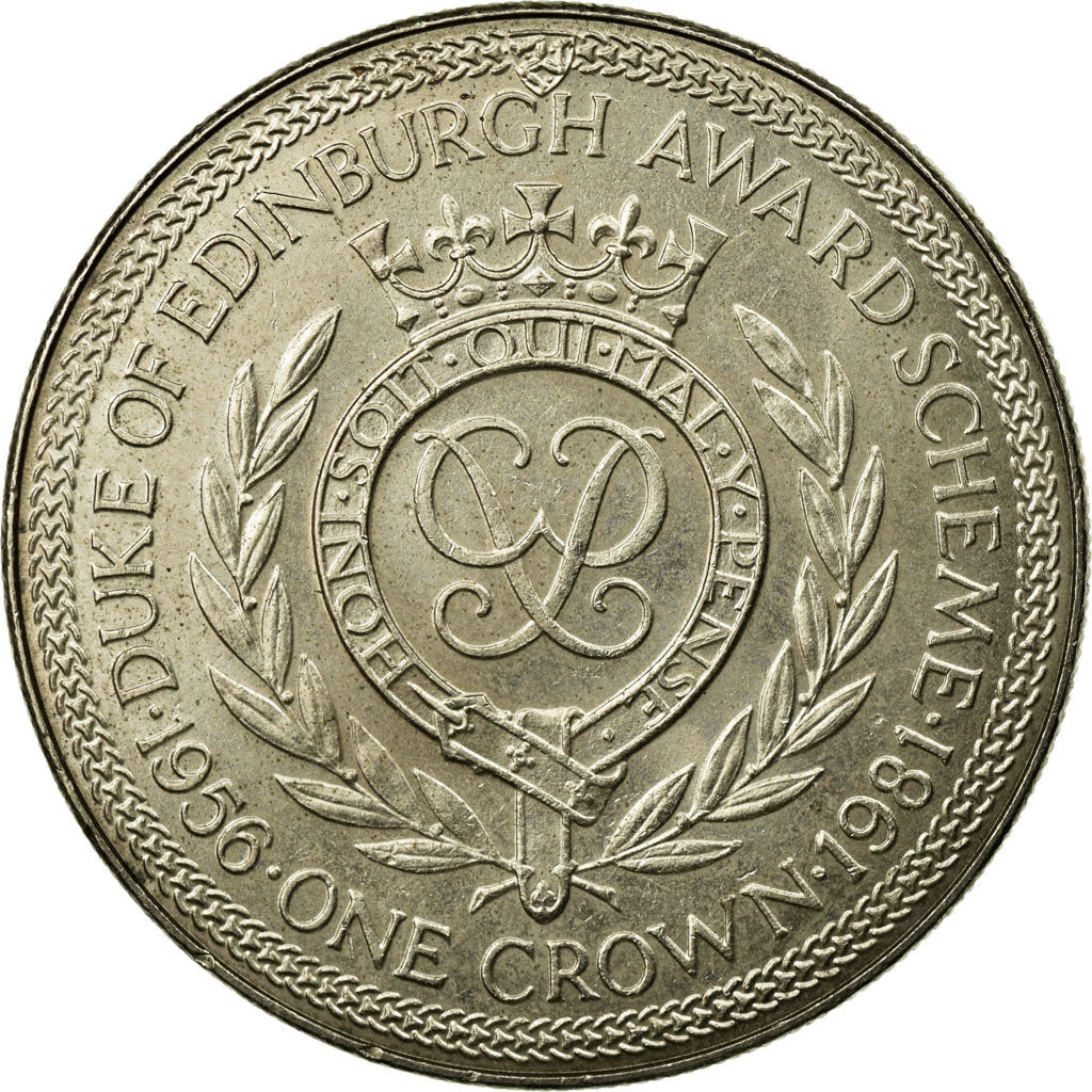 Coin, Isle of Man, Elizabeth II, Crown, 1981, Pobjoy Mint, EF(40-45)
