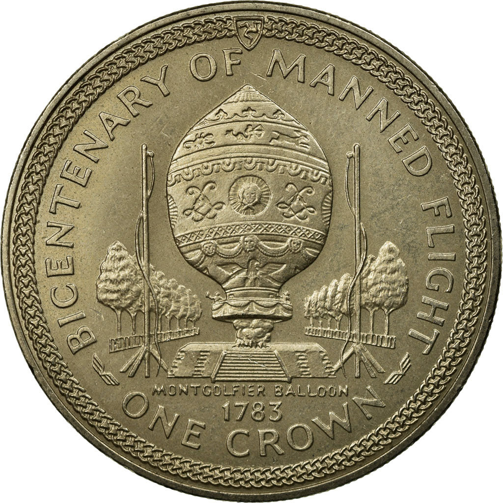 Coin, Isle of Man, Elizabeth II, Crown, 1983, Pobjoy Mint, EF(40-45)