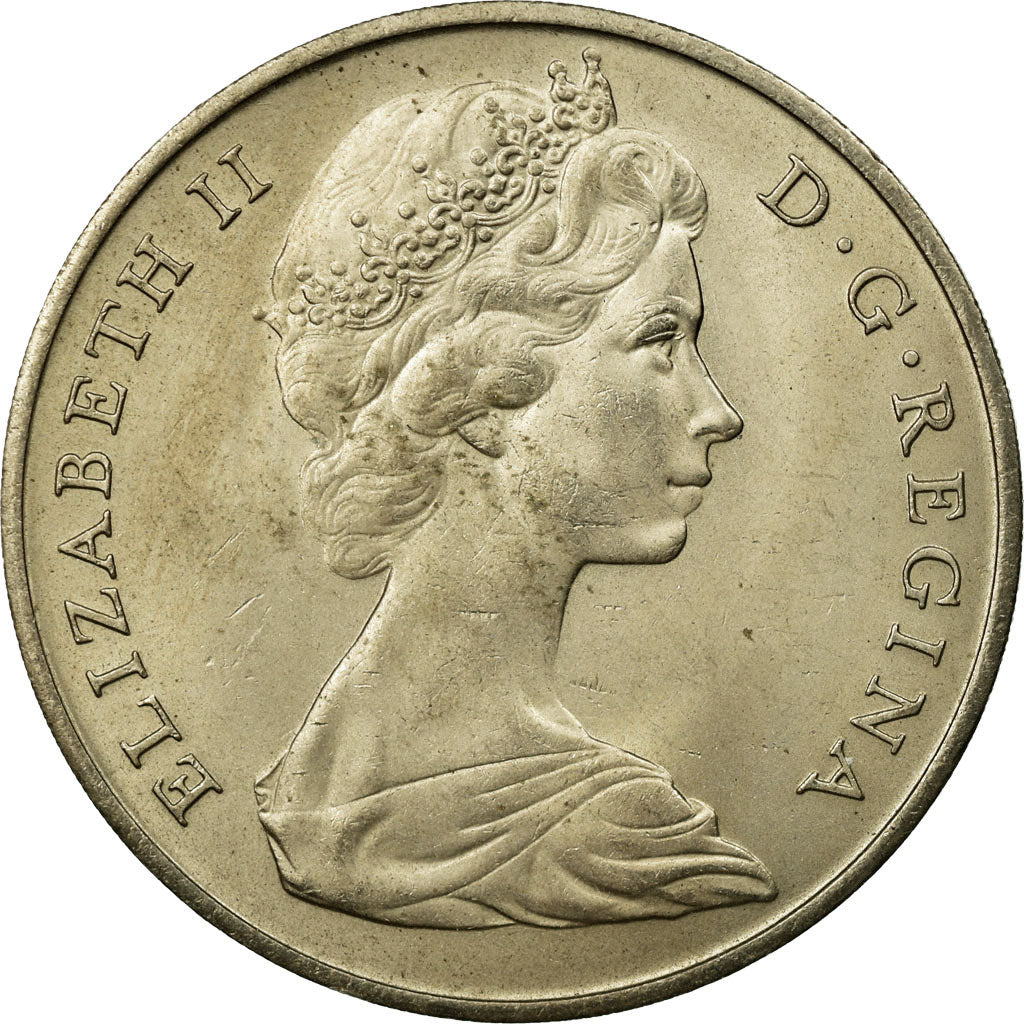 Coin, Gibraltar, Elizabeth II, Crown, 1968, VF(30-35), Copper-nickel, KM:4