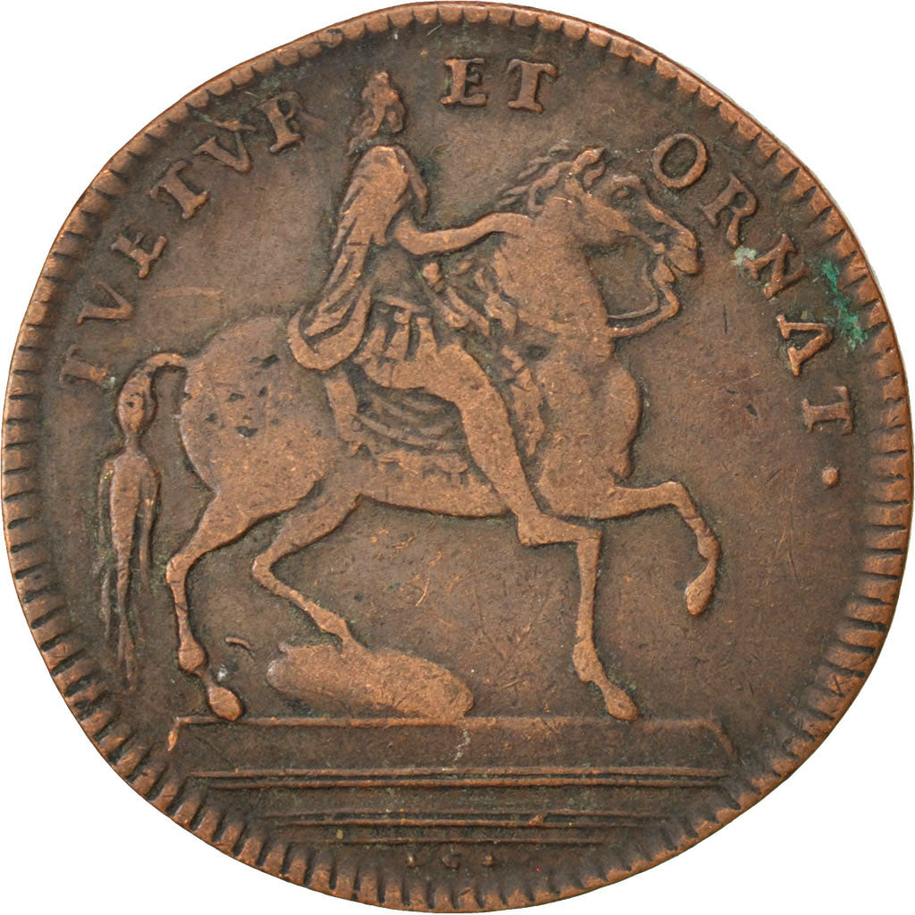 France, Royal, Token, EF(40-45), Copper, 25, Feuardent #3442, 5.20