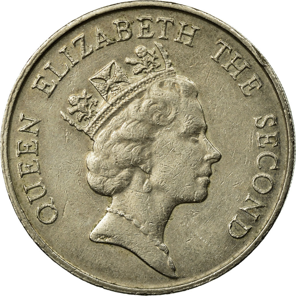 Moneda, Hong Kong, Elizabeth II, 5 Dollars, 1989, MBC, Cobre - níquel, KM:56