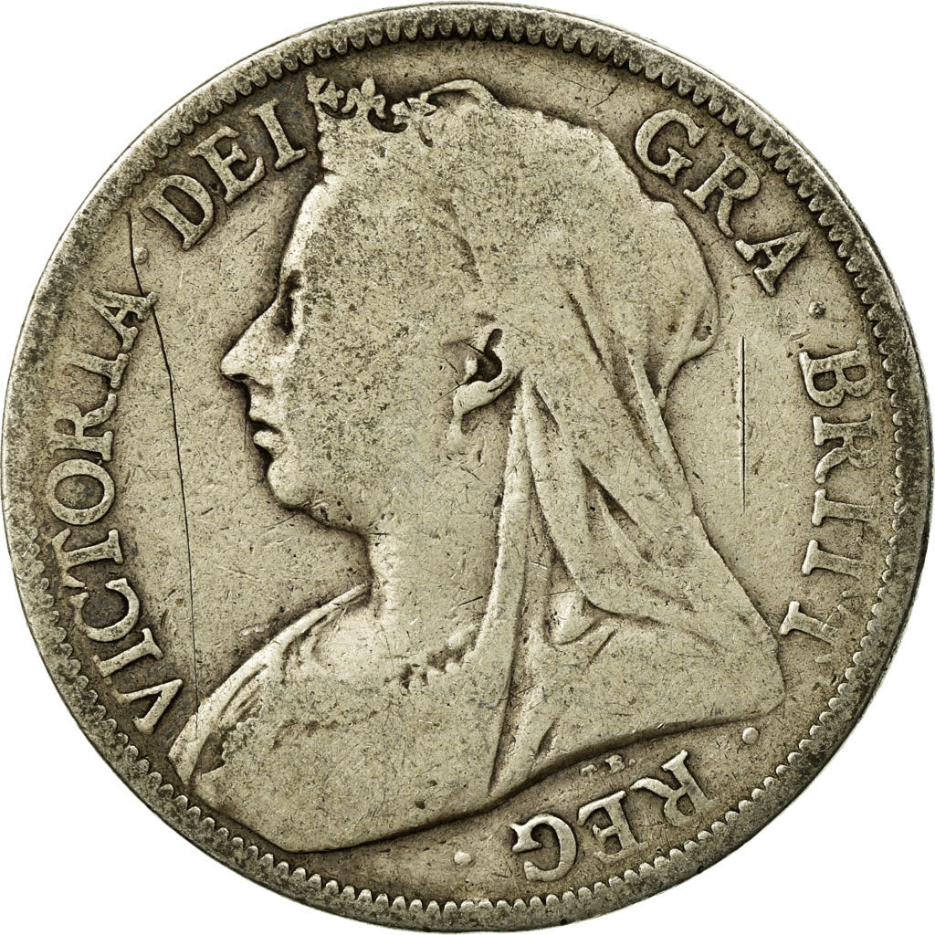 Coin, Great Britain, Victoria, 1/2 Crown, 1895, F(12-15), Silver, KM:782