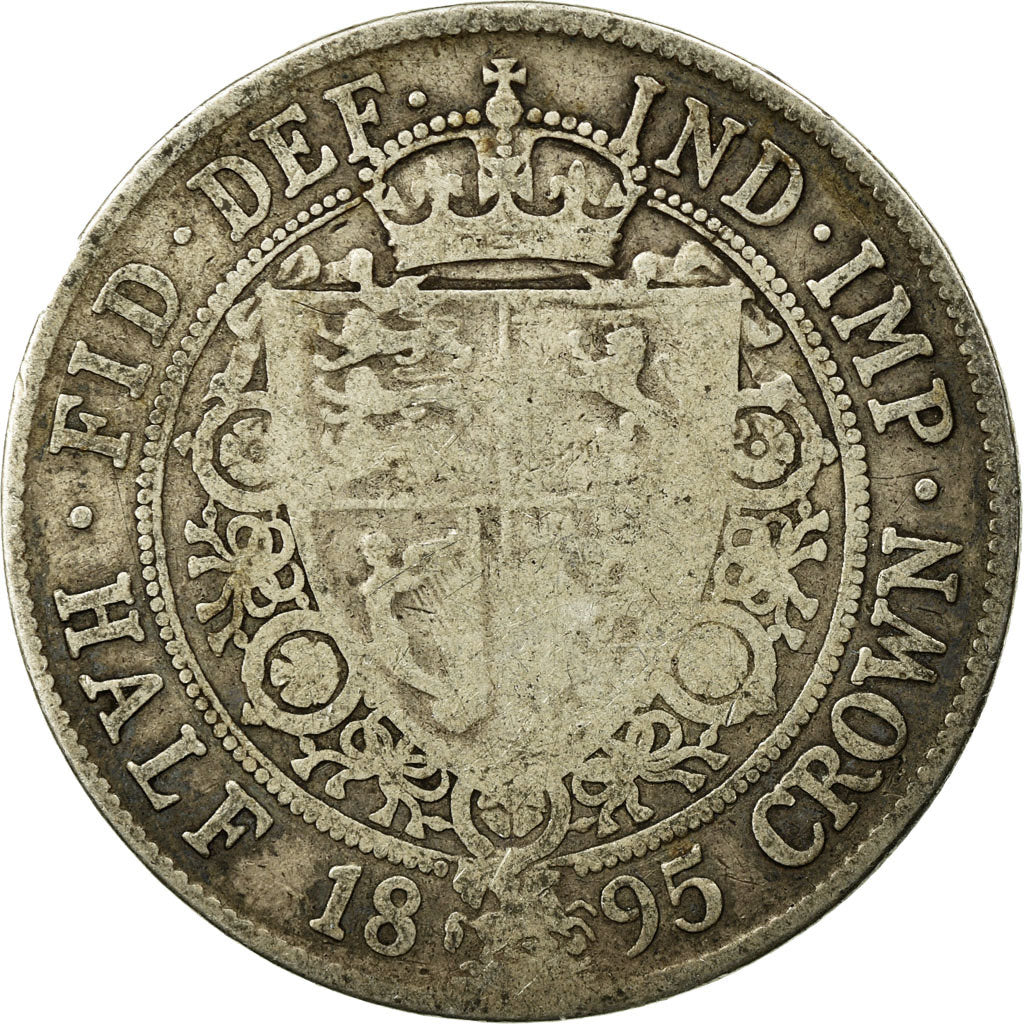 Coin, Great Britain, Victoria, 1/2 Crown, 1895, F(12-15), Silver, KM:782