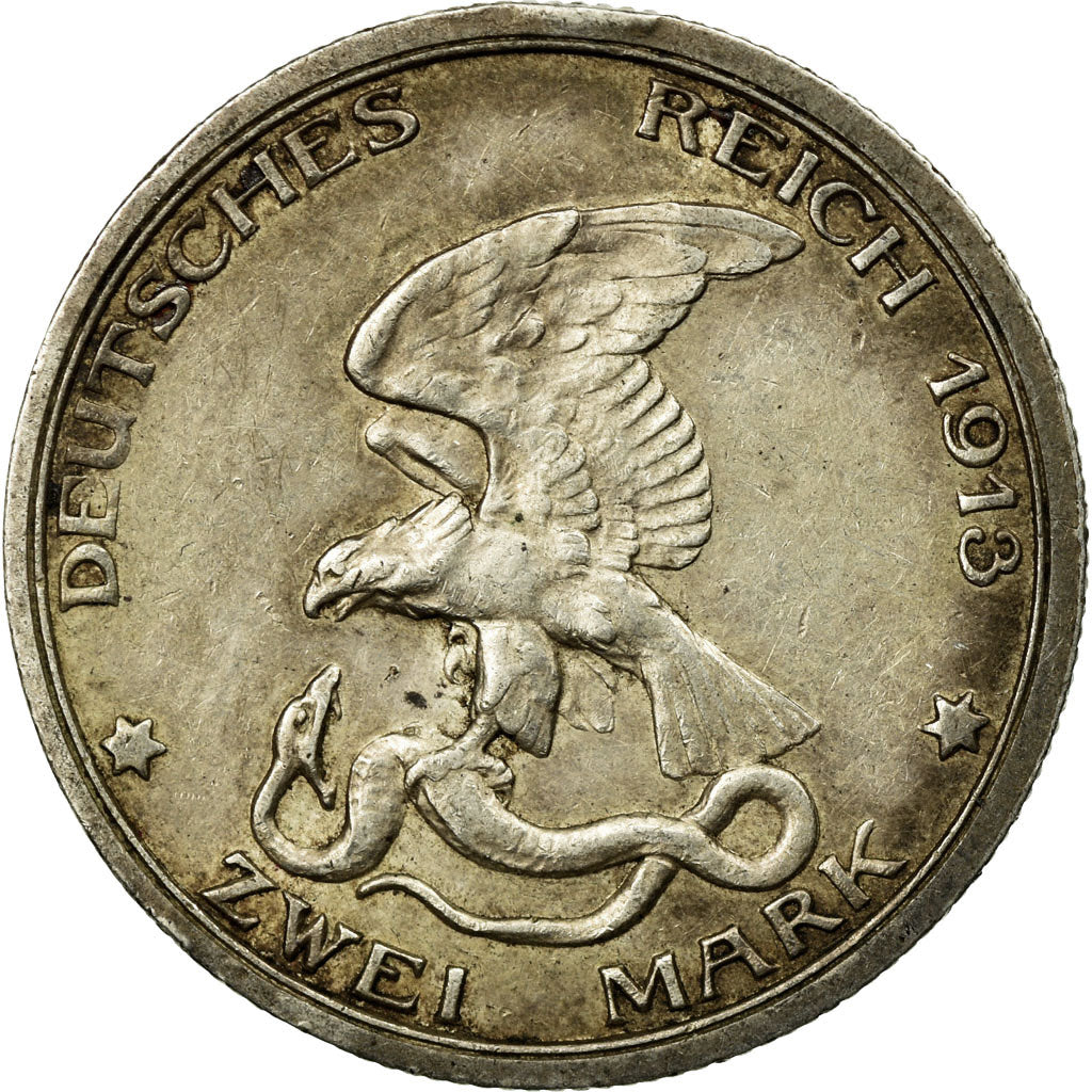 Coin, German States, PRUSSIA, Wilhelm II, 2 Mark, 1913, Berlin, EF(40-45)