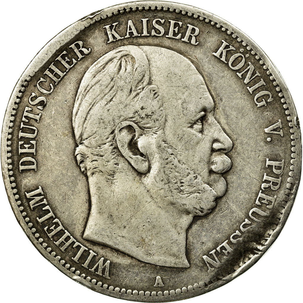 Coin, German States, PRUSSIA, Wilhelm I, 5 Mark, 1876, Berlin, VF(20-25)