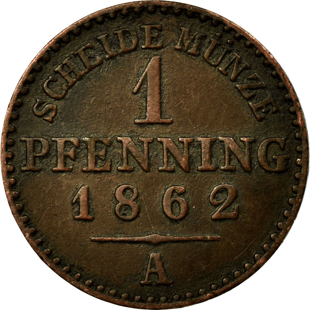 Coin, German States, PRUSSIA, Wilhelm I, Pfennig, 1862, Berlin, EF(40-45)
