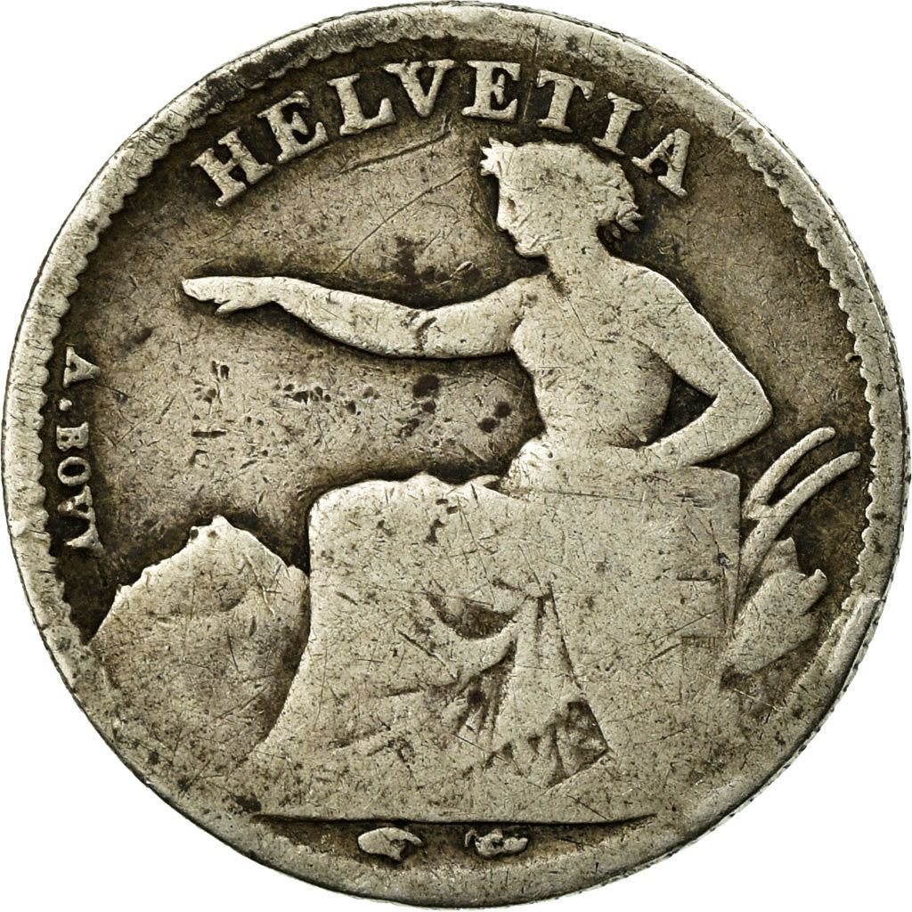 Coin, Switzerland, 1/2 Franc, 1850, Bern, VG(8-10), Silver, KM:8