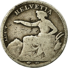 Coin, Switzerland, 1/2 Franc, 1850, Bern, VG(8-10), Silver, KM:8